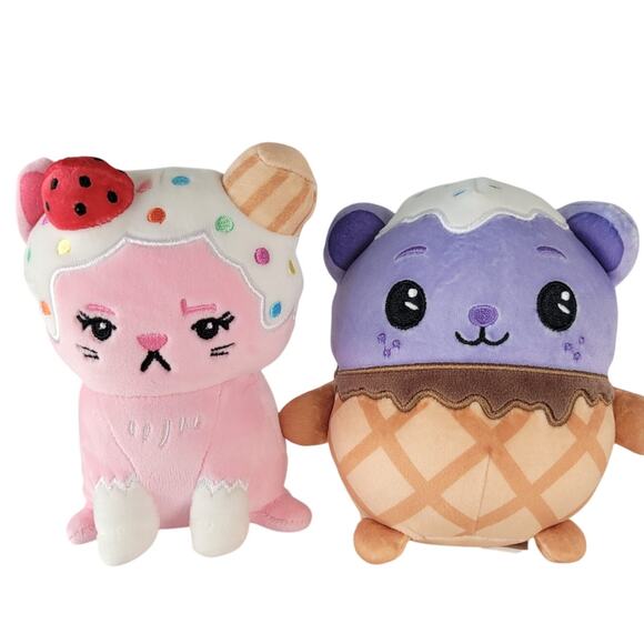 Moriah Elizabeth Ice Cream Plush Lot of 2 6" Pickle Bean Bonkers 2024 Toy - Picture 1 of 13